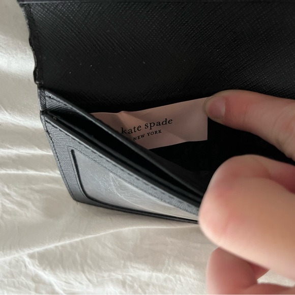 Kate Spade | Pink & Black Spencer Slim Bifold Leather Wallet - Picture 6 of 10